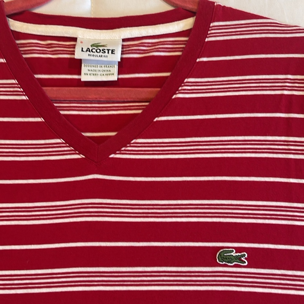 Lacoste striped  shirts bundle green/orange/ red/ white good condition 3xl - Picture 9 of 10